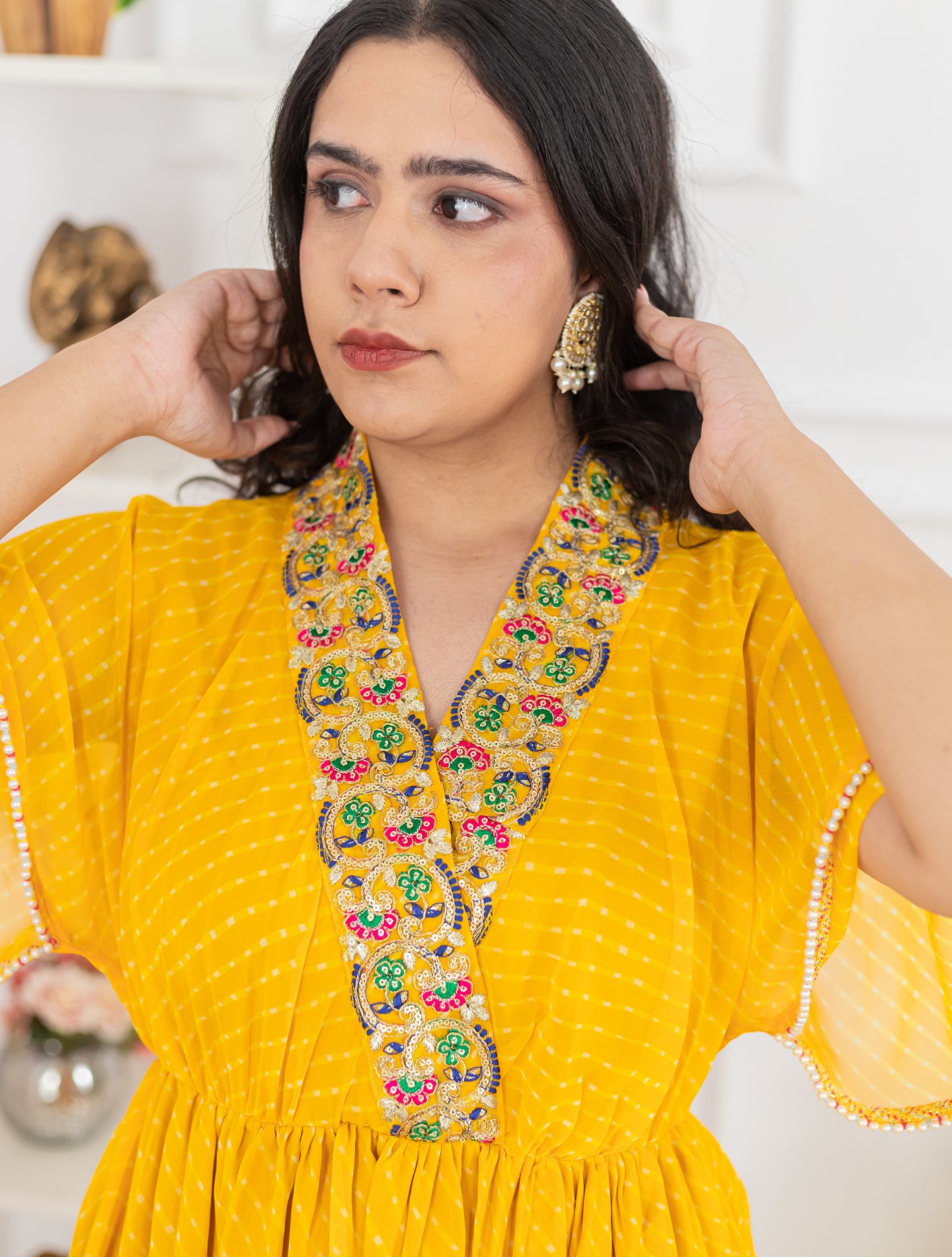 Georgette Leheriya Kaftan Set