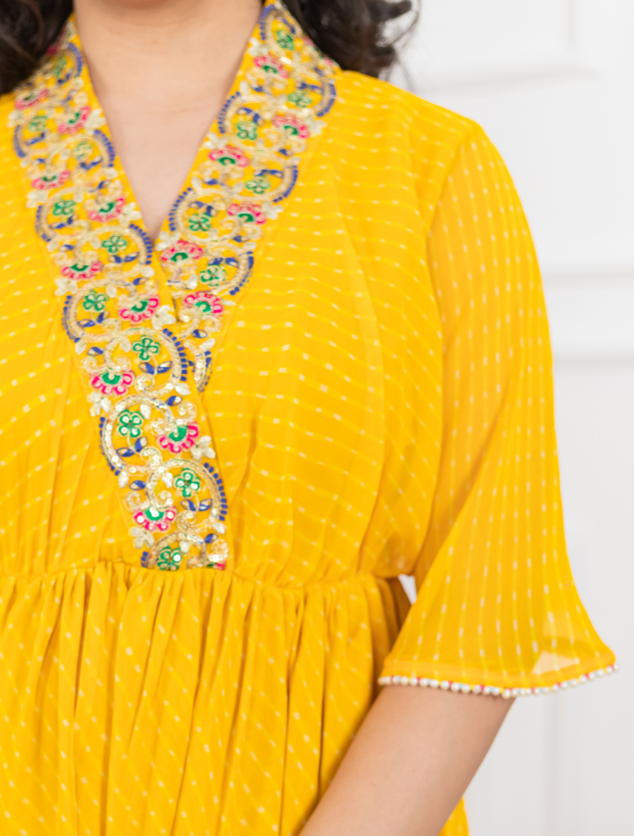 Georgette Leheriya Kaftan Set